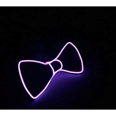 High quality Cheap Wedding Party Decorative EL Bow Tie 1pieces Red Flashing Product+DC-3V Steady on Inverter