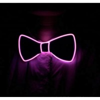 New EL Bow Tie 10 Colors Choose Glowing EL Tie Cool for night dance of LED Bow Tie For Wedding Decor powered by 2xAA Battery